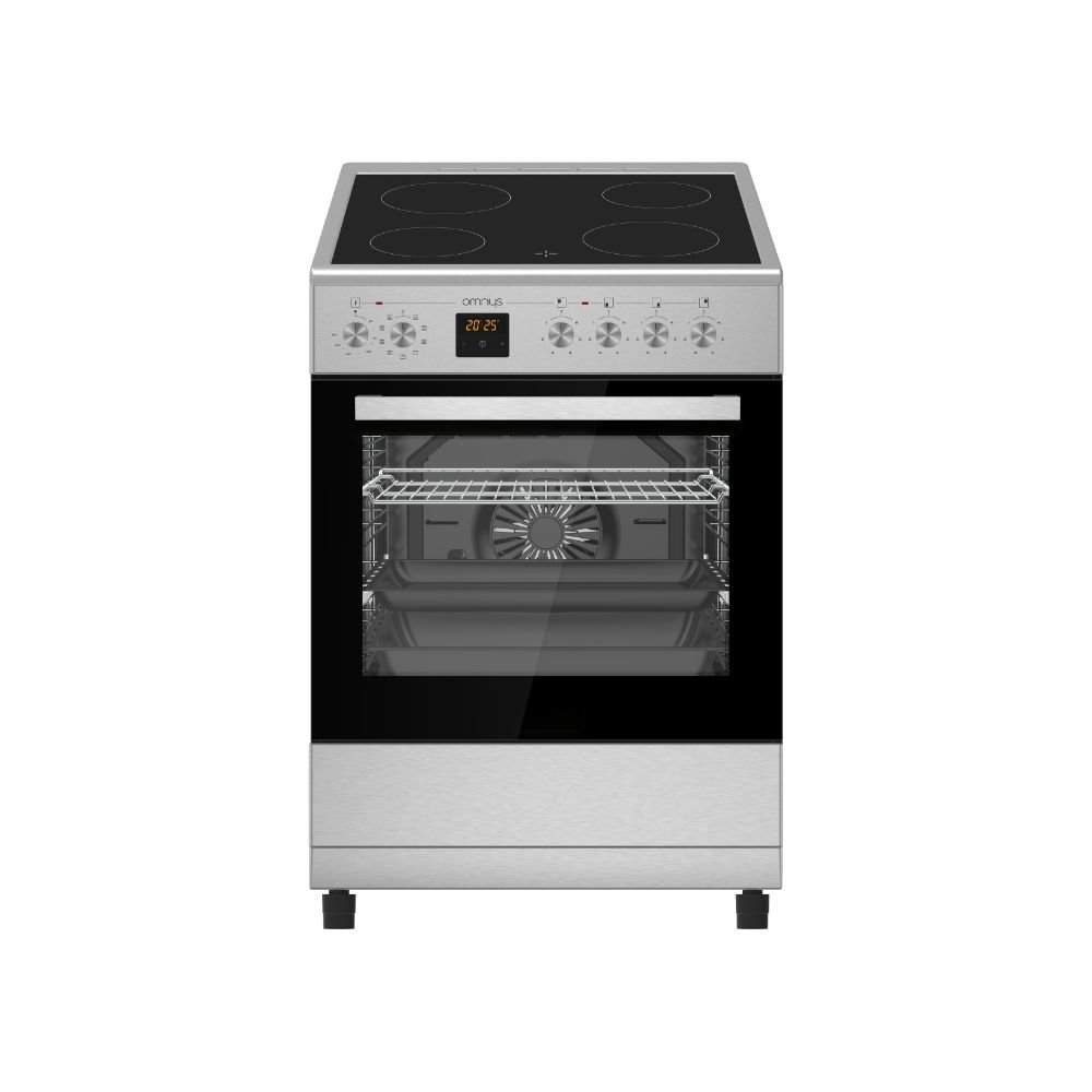 Omnys Ελεύθερη Κουζίνα Inox με Κεραμική Εστία 80Lt